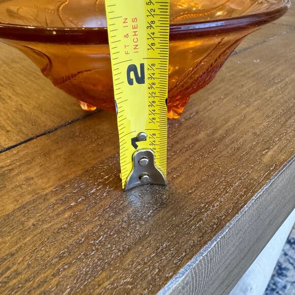 Tiara Indiana Glass Coral Blush Empress Louvre 6" Mint Candy Dish 3 Toed Bird - Picture 9 of 16